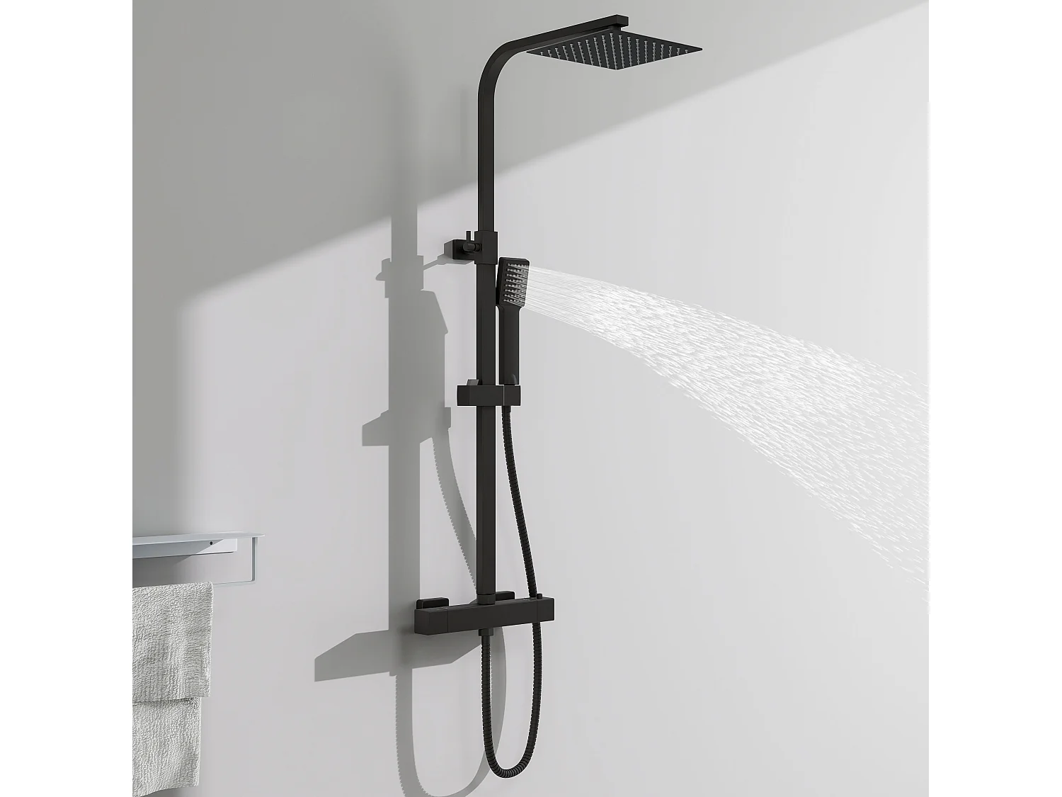 Colonne de Douche AICA avec Mitigeur Thermostatique 38 °C Laiton & Inox