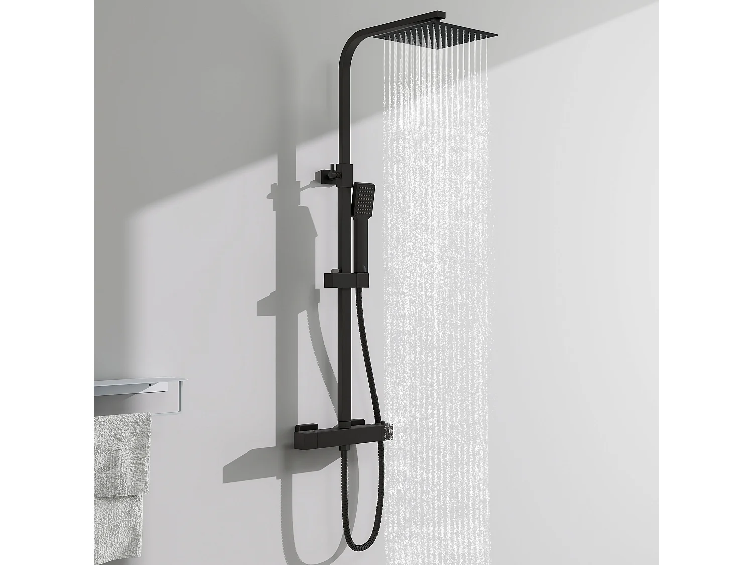 Colonne de Douche AICA avec Mitigeur Thermostatique 38 °C Laiton & Inox
