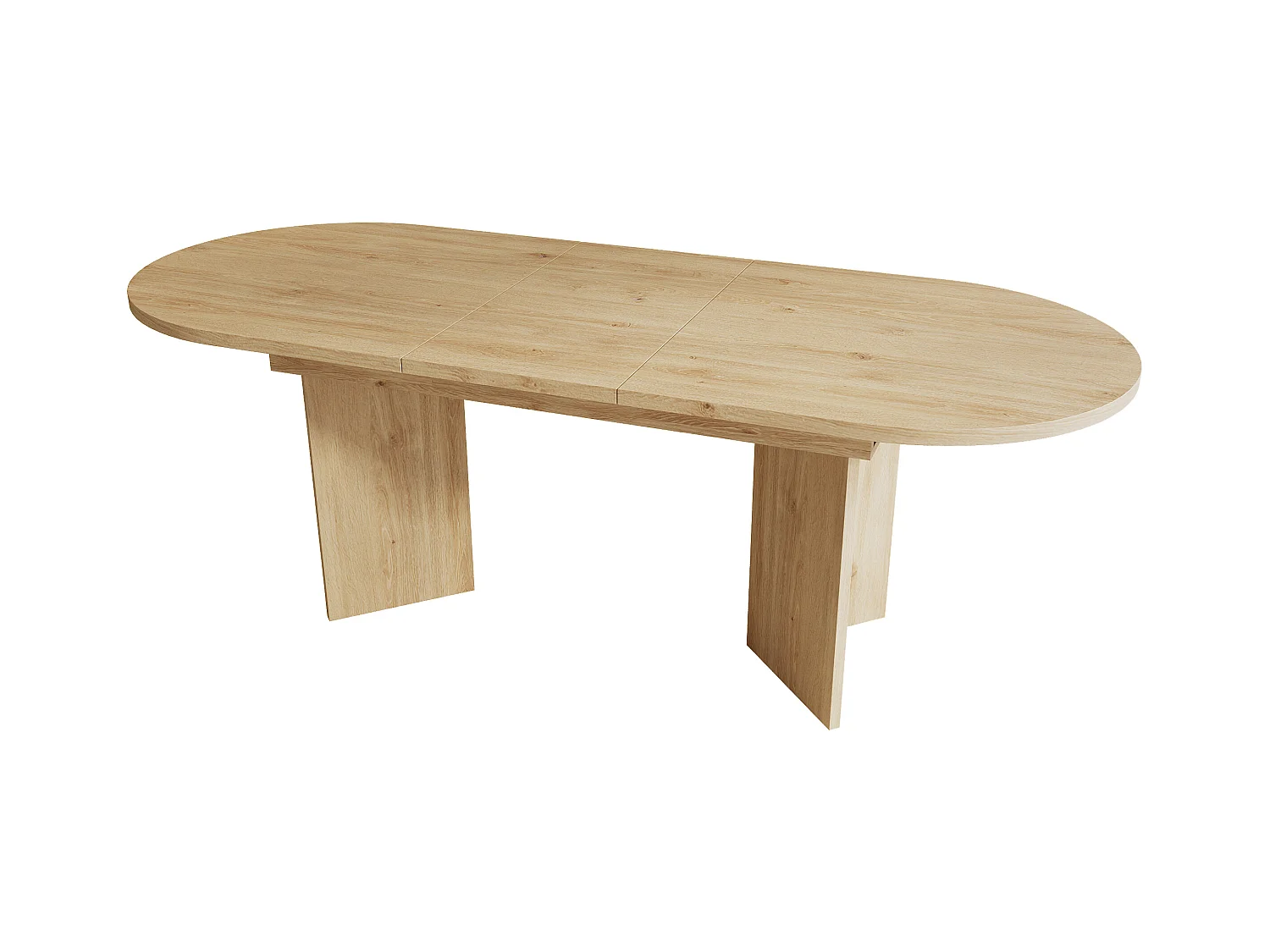 Table à manger extensible 120-160x80x75.5 cm - pour 4-6 personnes - coins arrondis - plateau épais - MDF - naturel