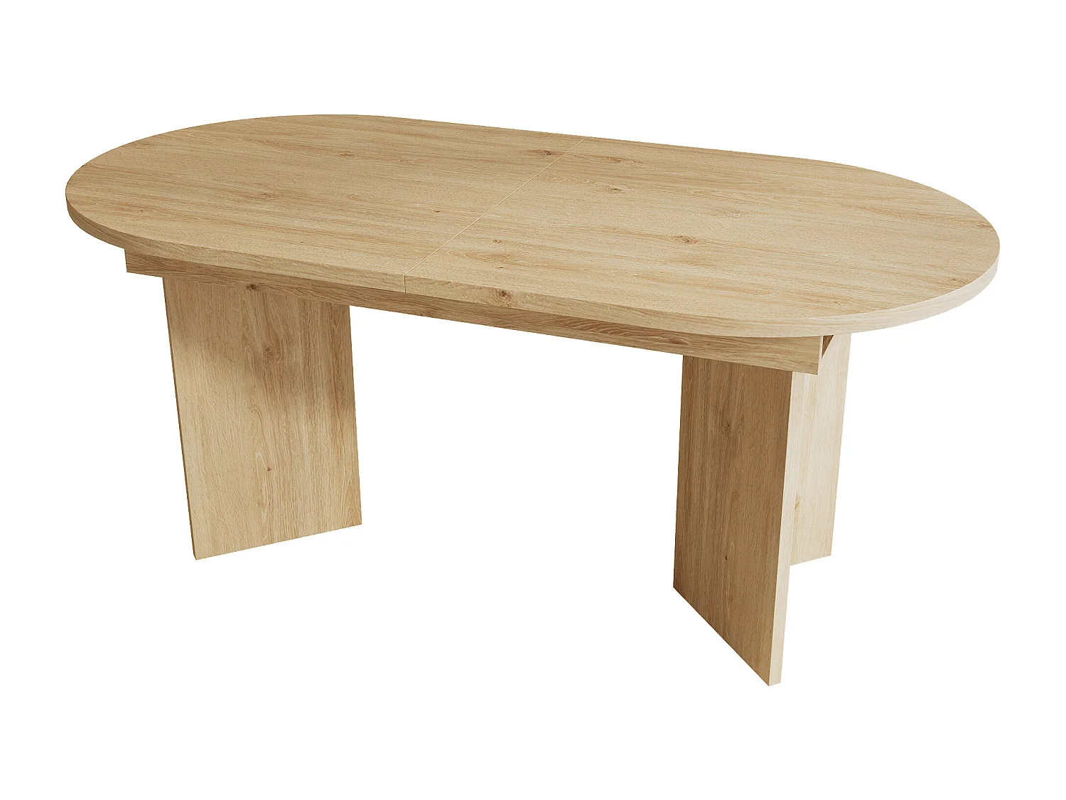 Table à manger extensible 120-160x80x75.5 cm - pour 4-6 personnes - coins arrondis - plateau épais - MDF - naturel