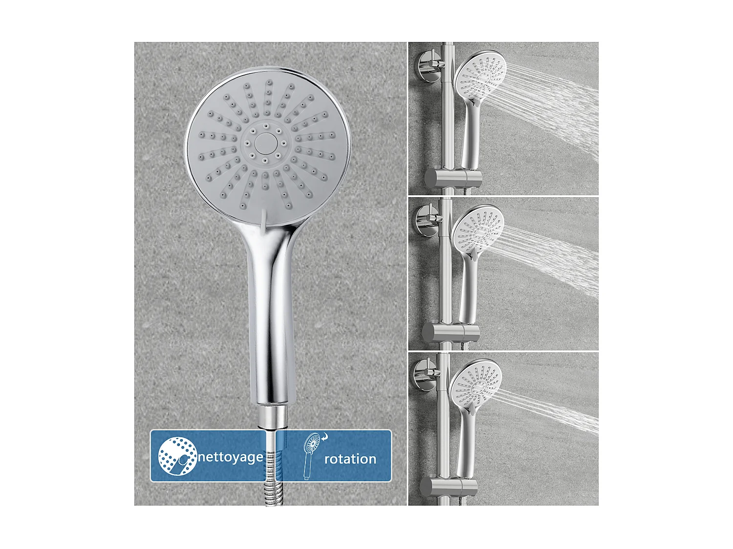 Colonne de Douche Thermostatique AICA 3 Jets Chromé
