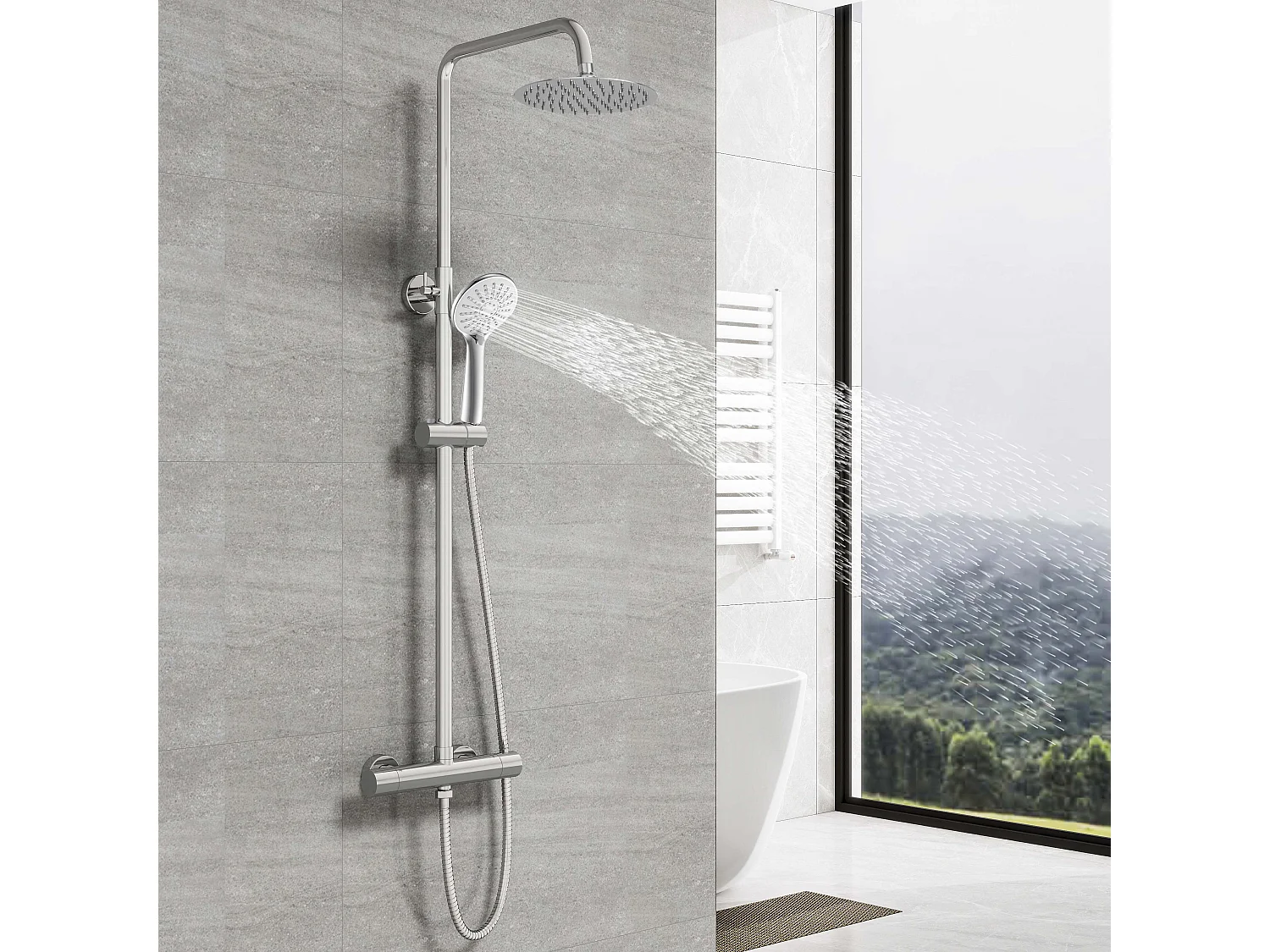 Colonne de Douche Thermostatique AICA 3 Jets Chromé