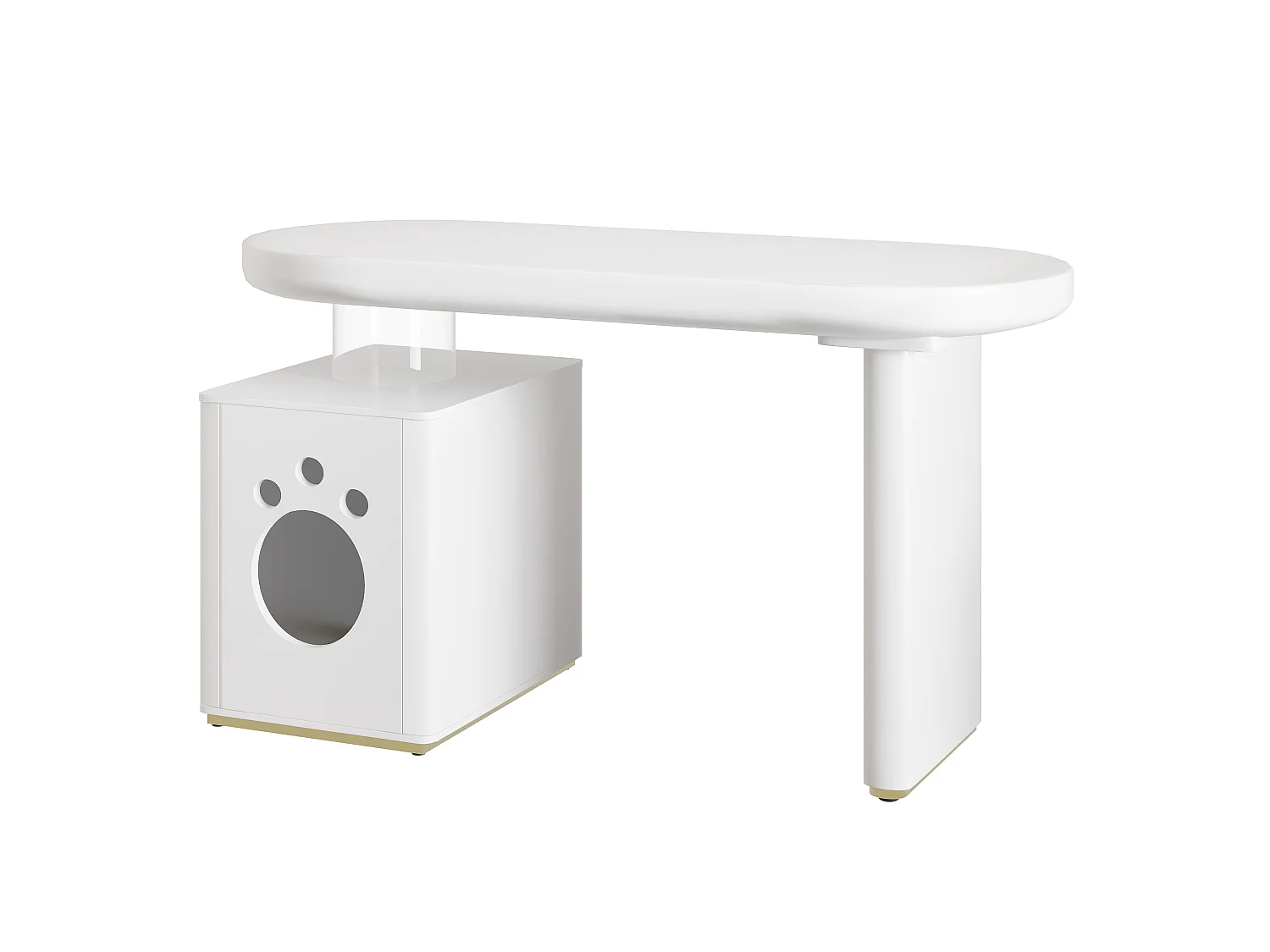 Bureau - 117×50×76 cm - Pieds renforcés - bureau épaissi - Finition laquée - Blanc