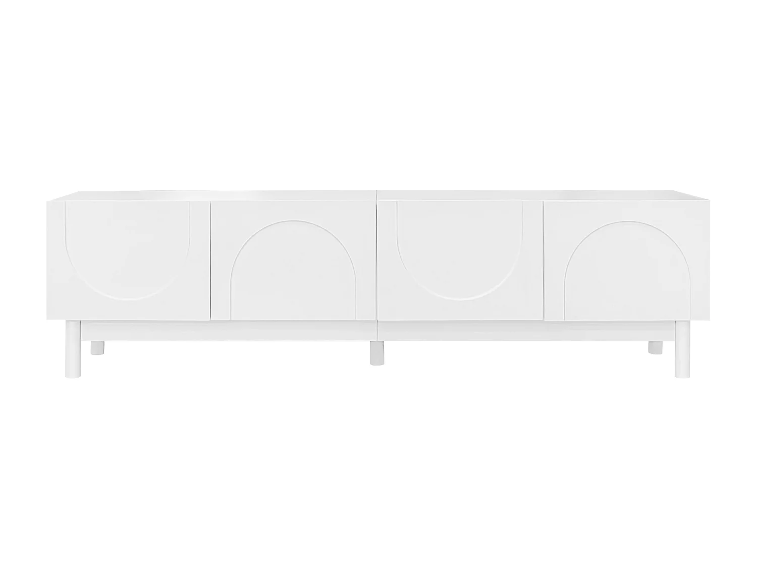 Mobile TV 169×34×45,5 cm - 4 ante - gambe in legno massello - pannelli di particelle - bianco