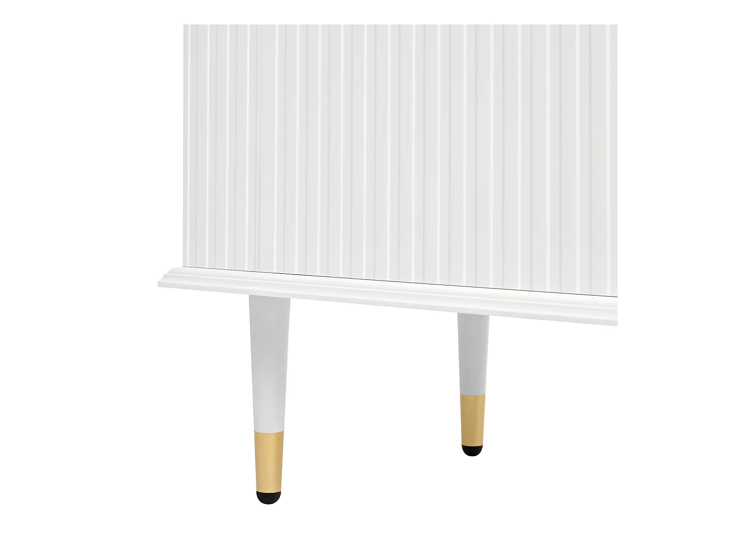 Meuble TV 170x36x54,5 cm - 1 tiroir et 2 portes - avec étagères ouvertes - pieds en métal - blanc