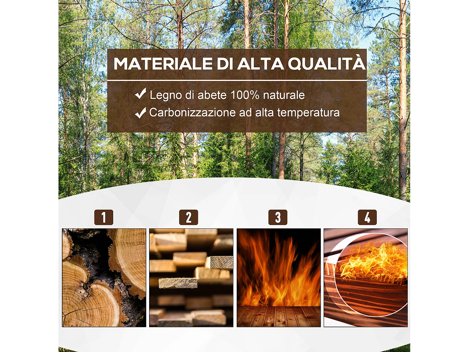 Fioriera da giardino rettangolare per piante e fiori in legno di abete