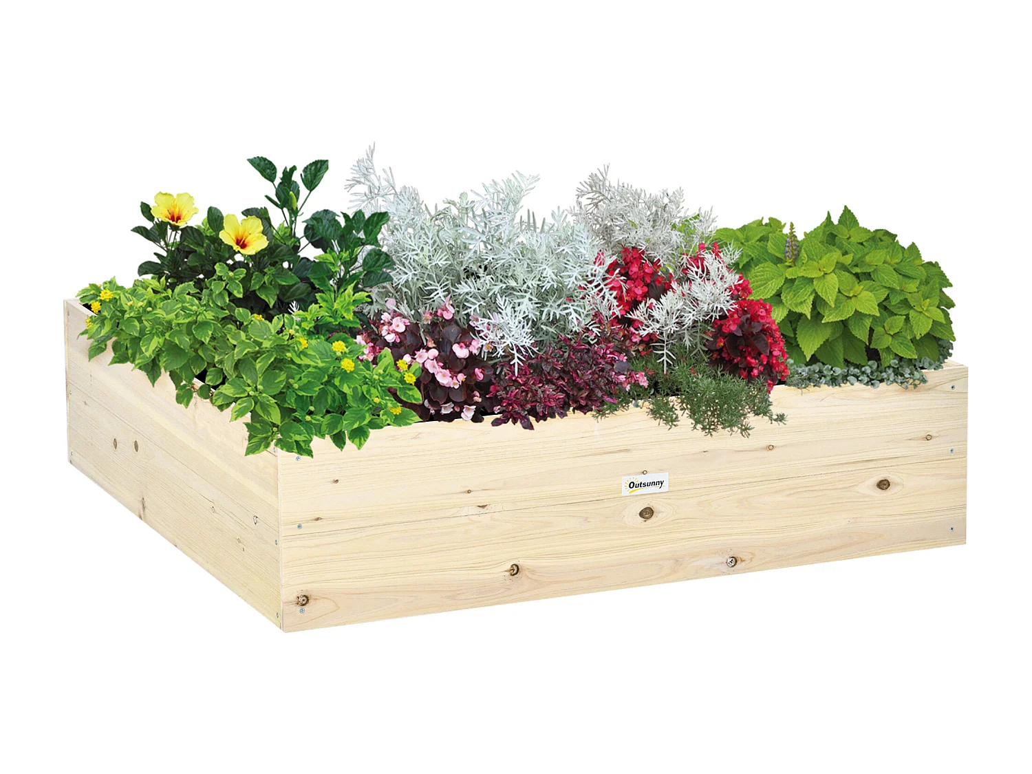 Letto per orto rialzato in legno 117x117cm per piante e fiori