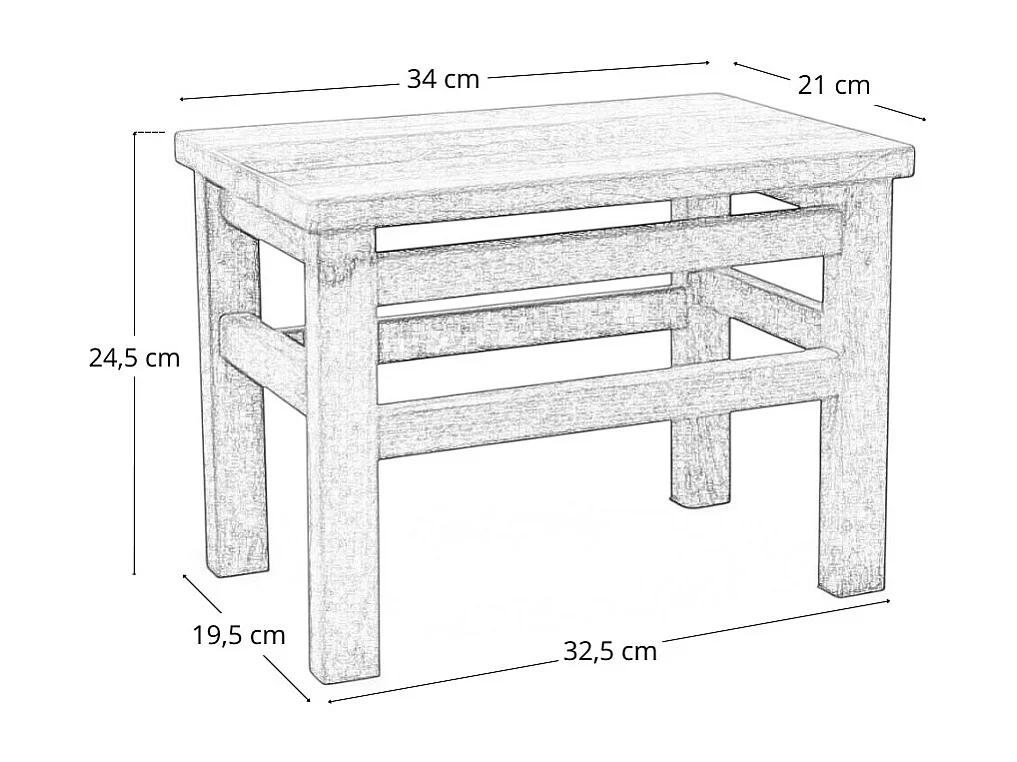 Ensemble de 2 tabourets bas, repose-pieds, bancs, assises en bois de noyer foncé