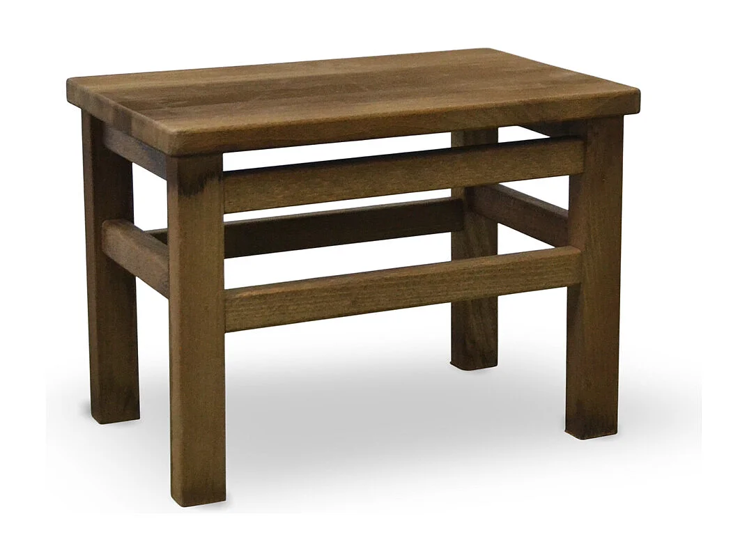 Ensemble de 2 tabourets bas, repose-pieds, bancs, assises en bois de noyer foncé