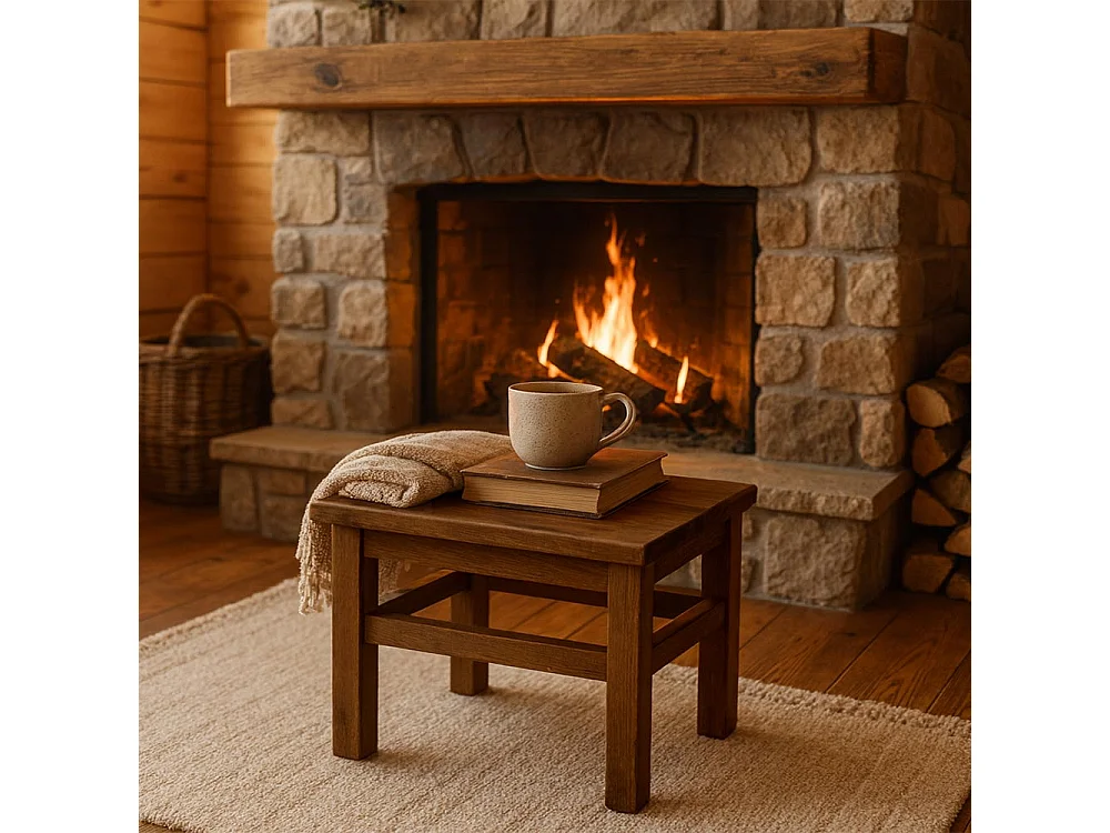 Set di 2 sgabelli bassi sgabellini panche poggiapiedi seduta in legno noce scuro