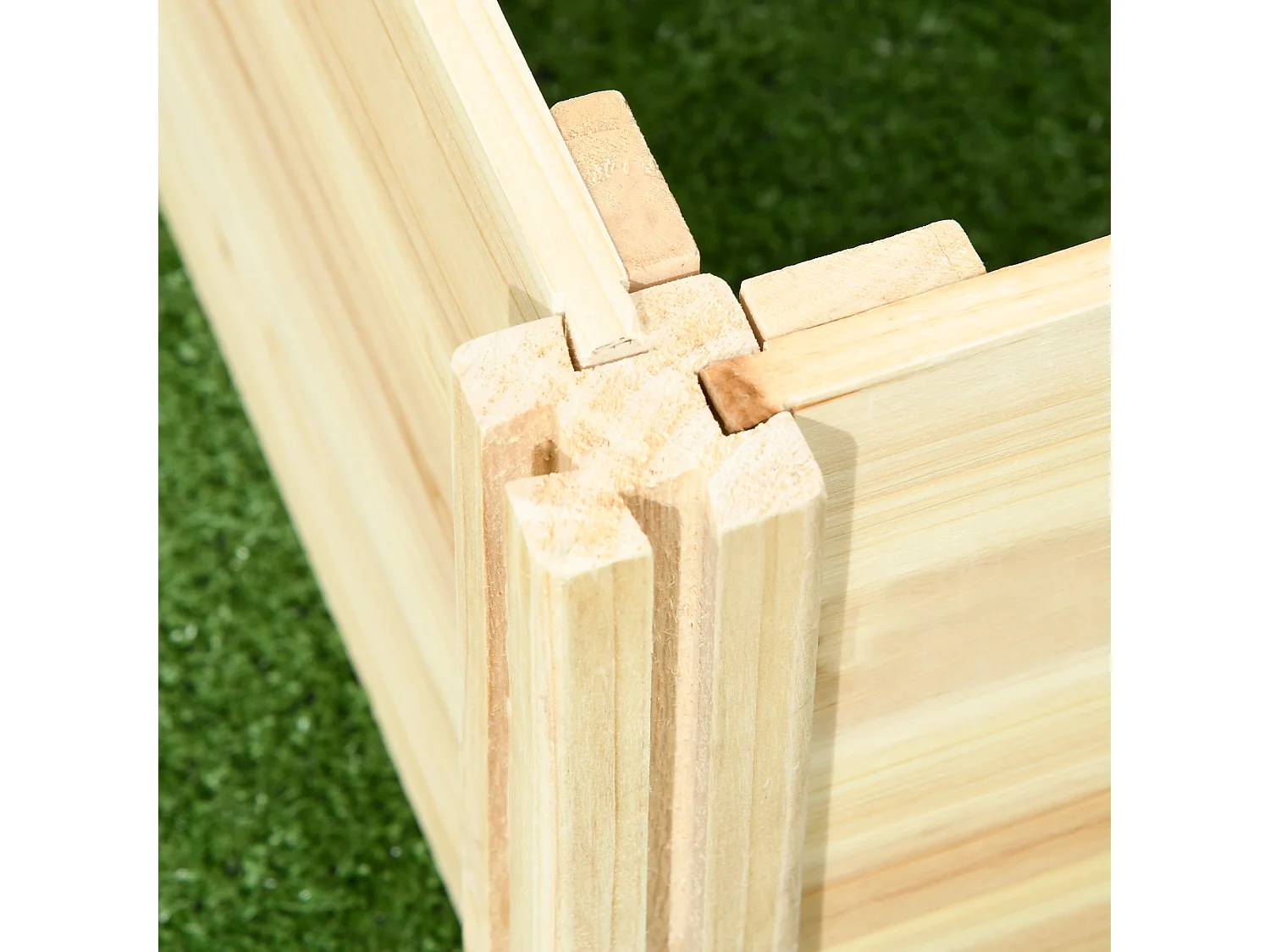 Fioriera con traliccio e fondo aperto in legno di abete 230x60x110 cm