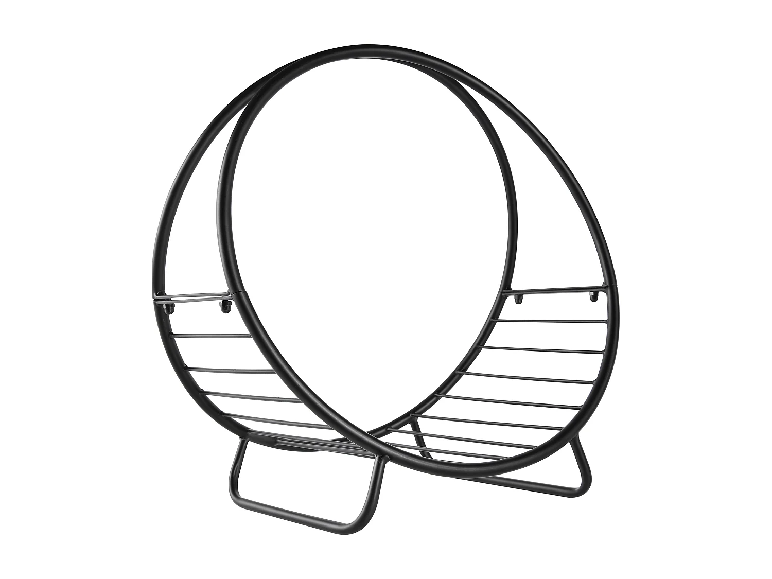 Portalegna in metallo per interni ed esterni con forma a cesto