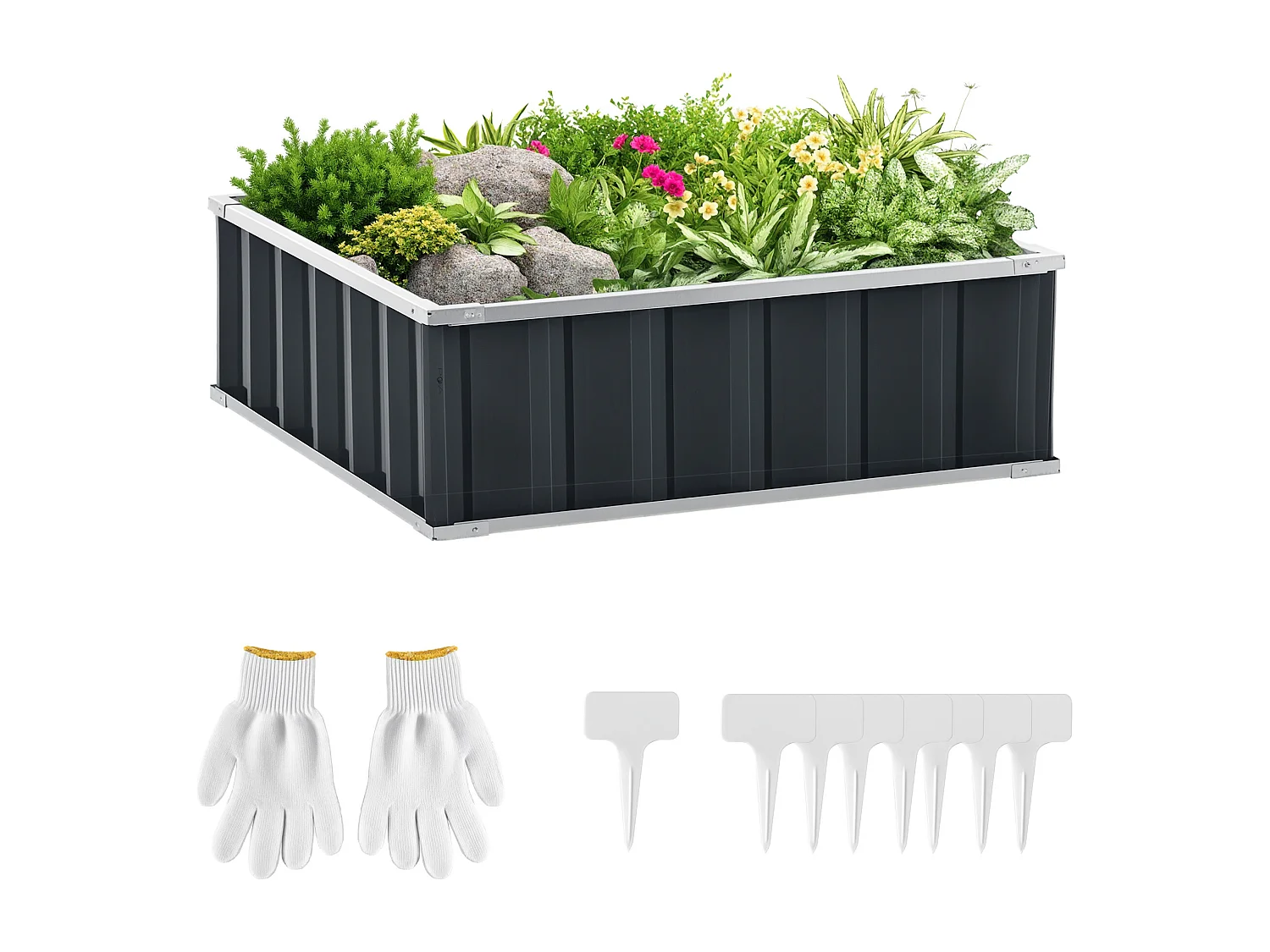 Letto per orto in acciaio fondo aperto montaggio a scatto