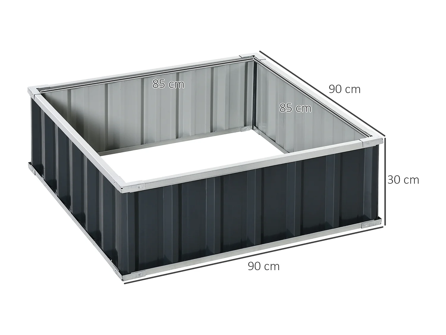 Letto per orto in acciaio fondo aperto montaggio a scatto