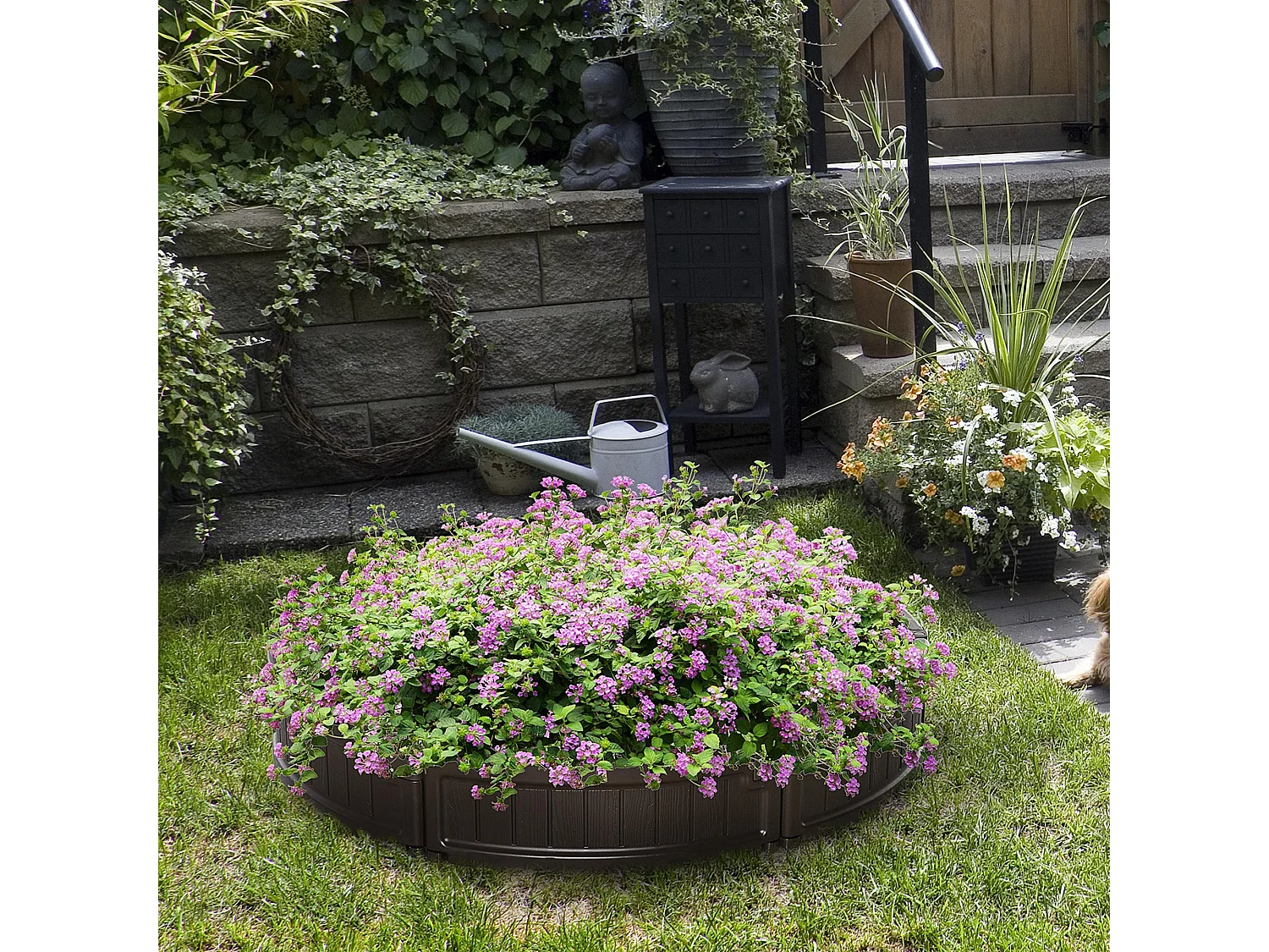 Letto per orto rialzato in hdpe fioriera esterna ø123x21cm