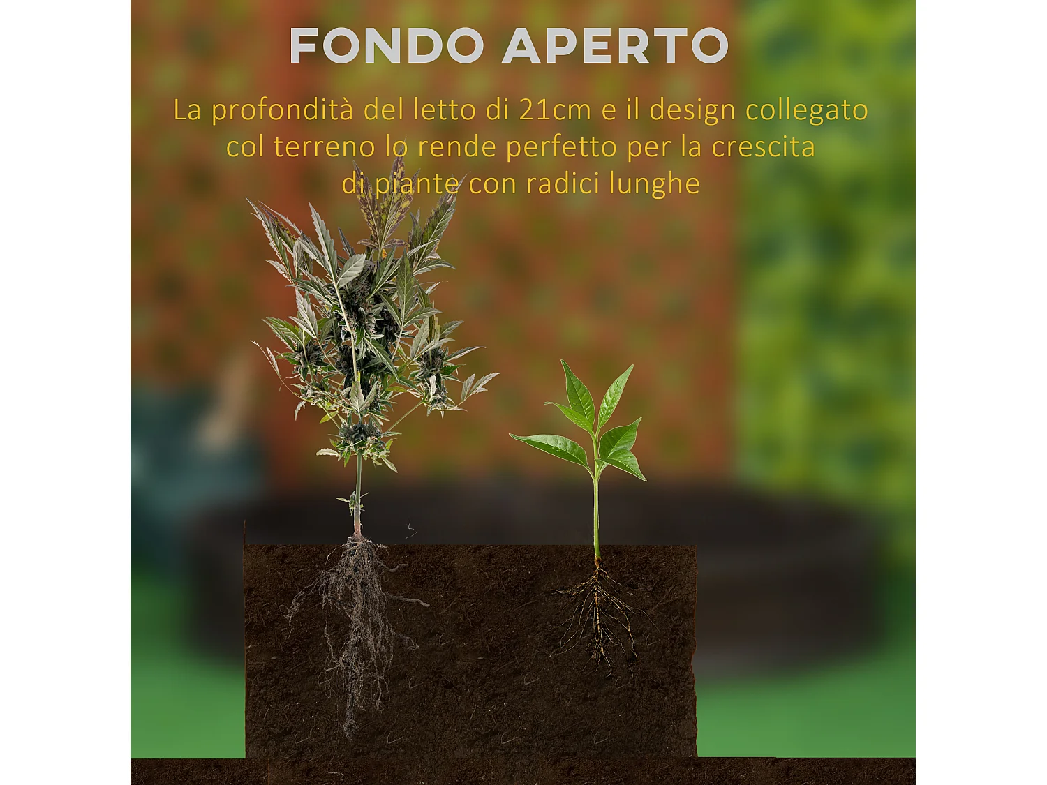 Letto per orto rialzato in hdpe fioriera esterna ø123x21cm