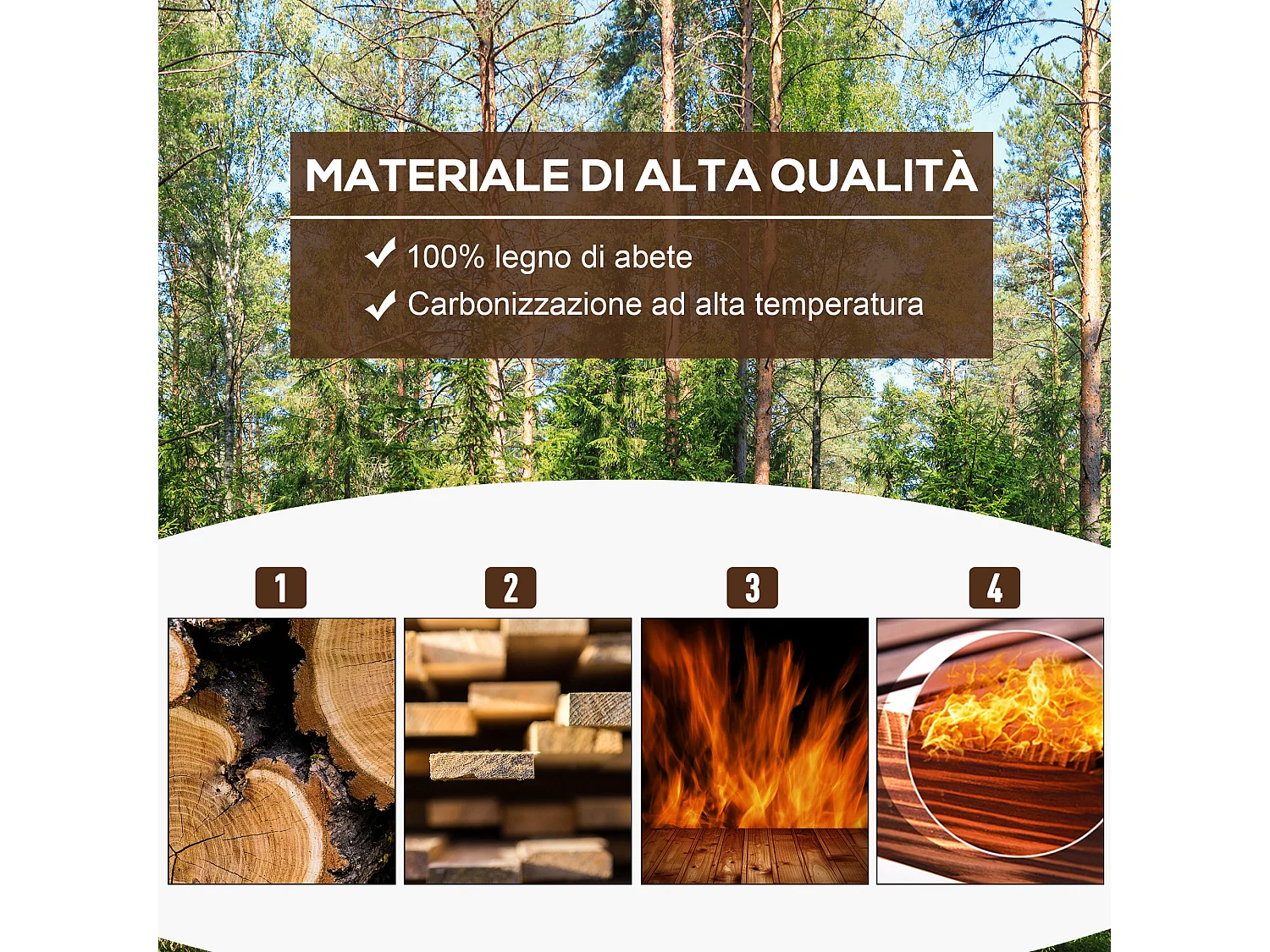 Fioriera vaso per piante box rettangolare in legno di abete