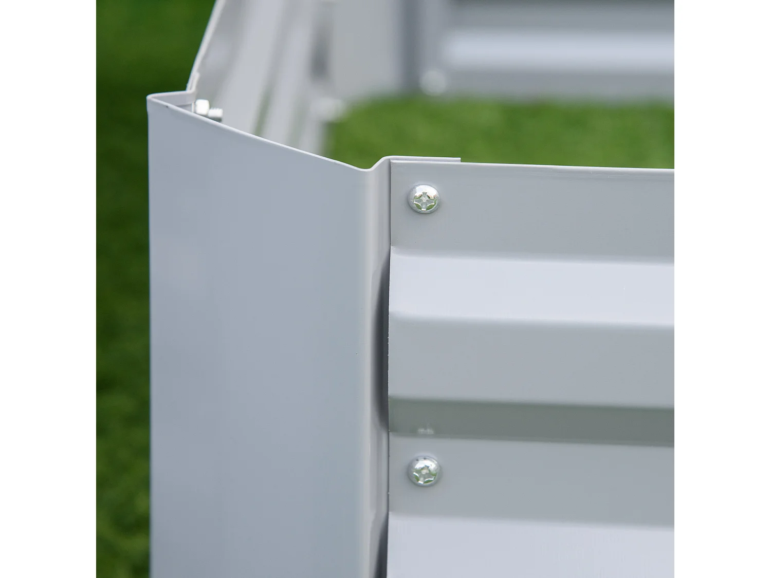 Set di 2 letti per orto rialzati in acciaio colorato grigio