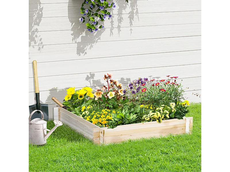 Letto per orto e giardino in legno montaggio senza viti 1x1m