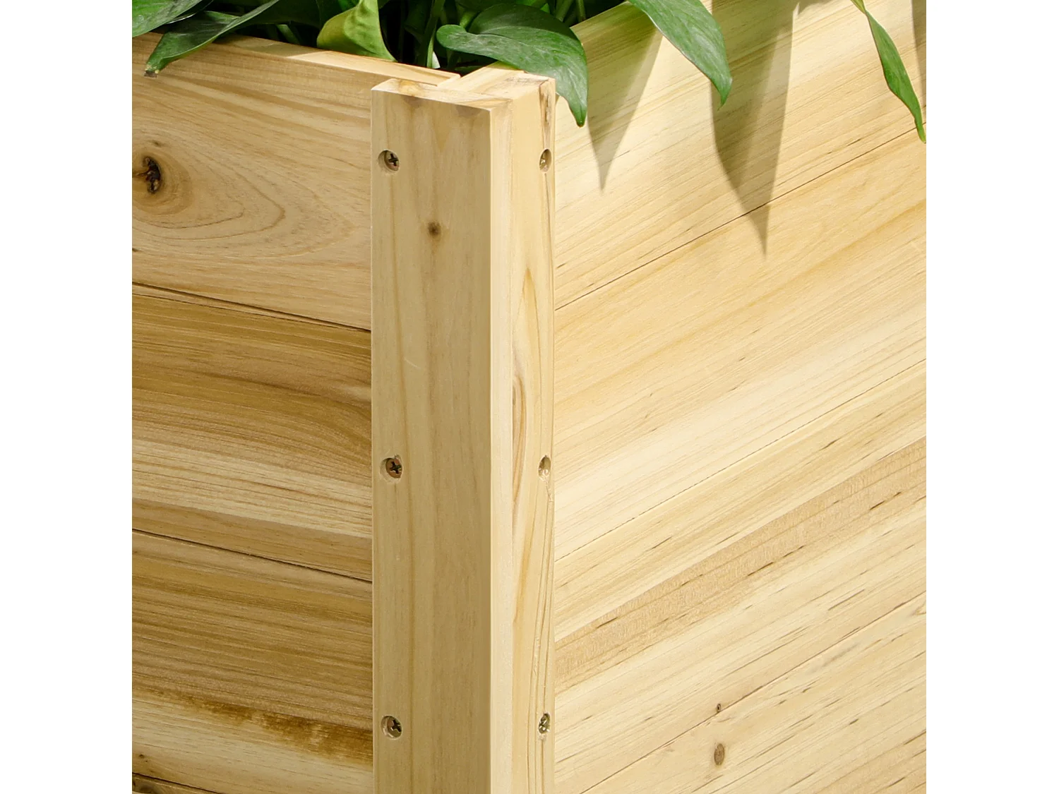 Fioriera da giardino in legno di abete con foro di drenaggio e fodera