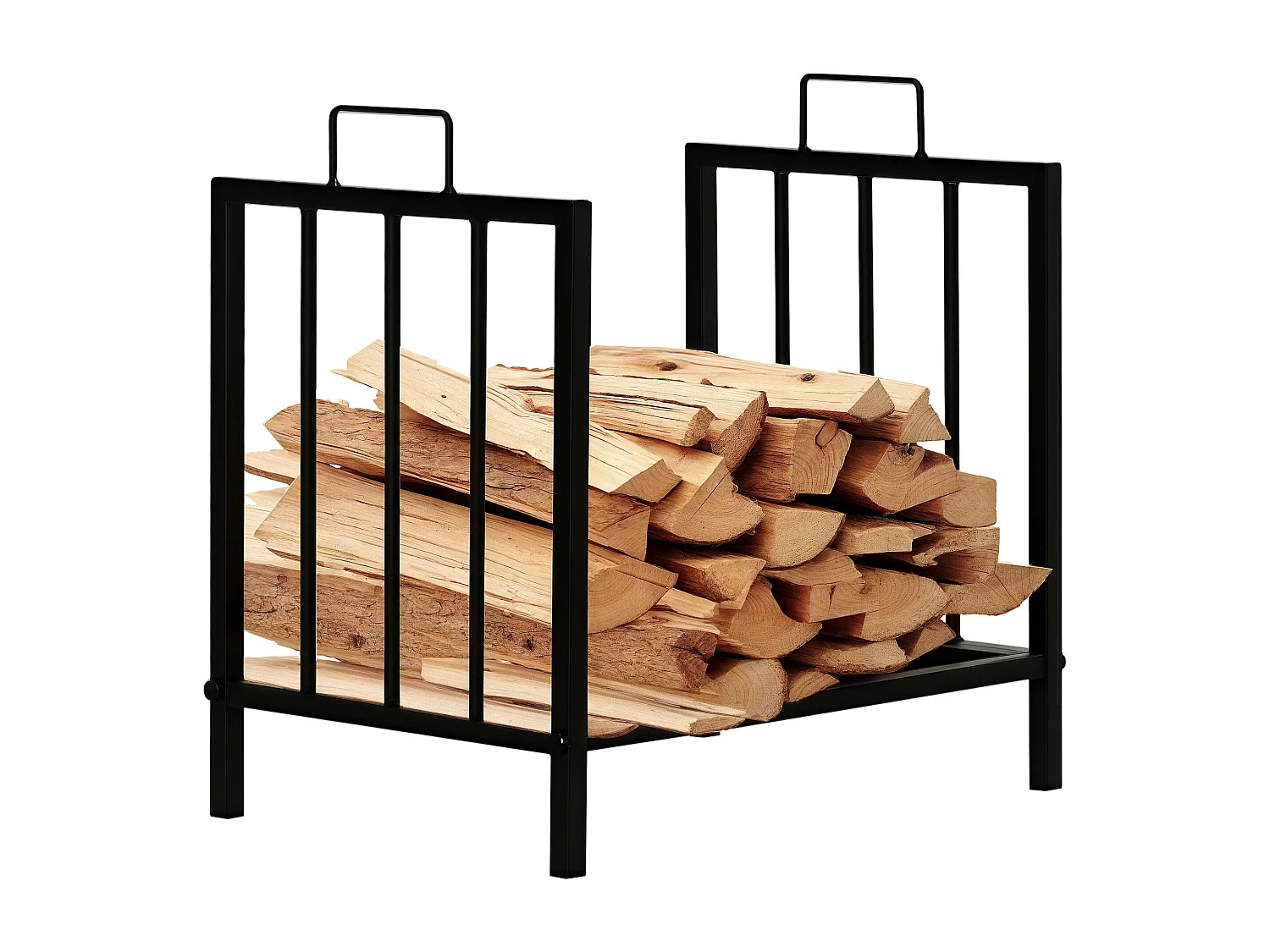 Portalegna da esterno e interno in metallo rialzato 2 manici