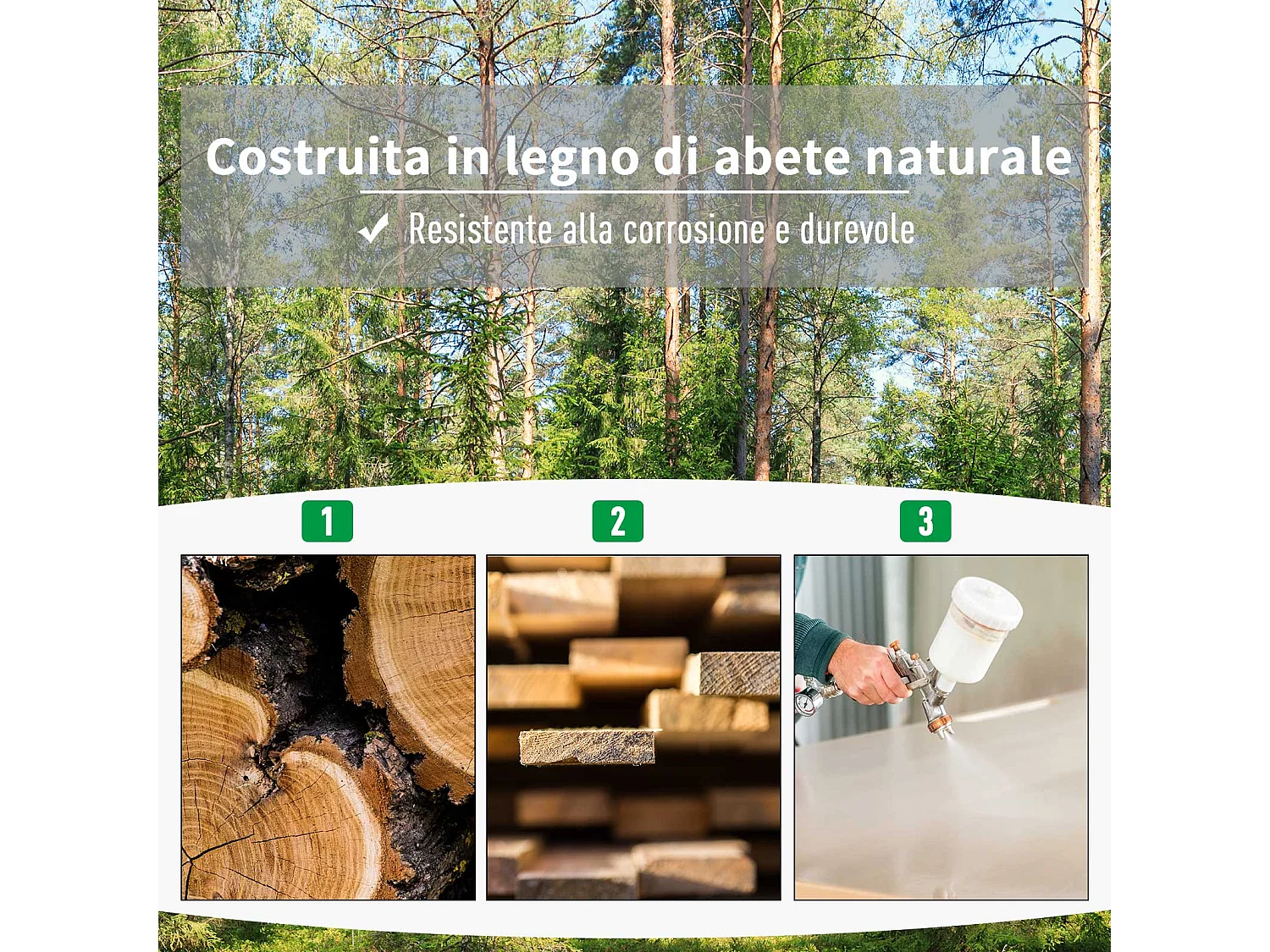 Fioriera da esterno con spalliera a griglia e vaso in legno