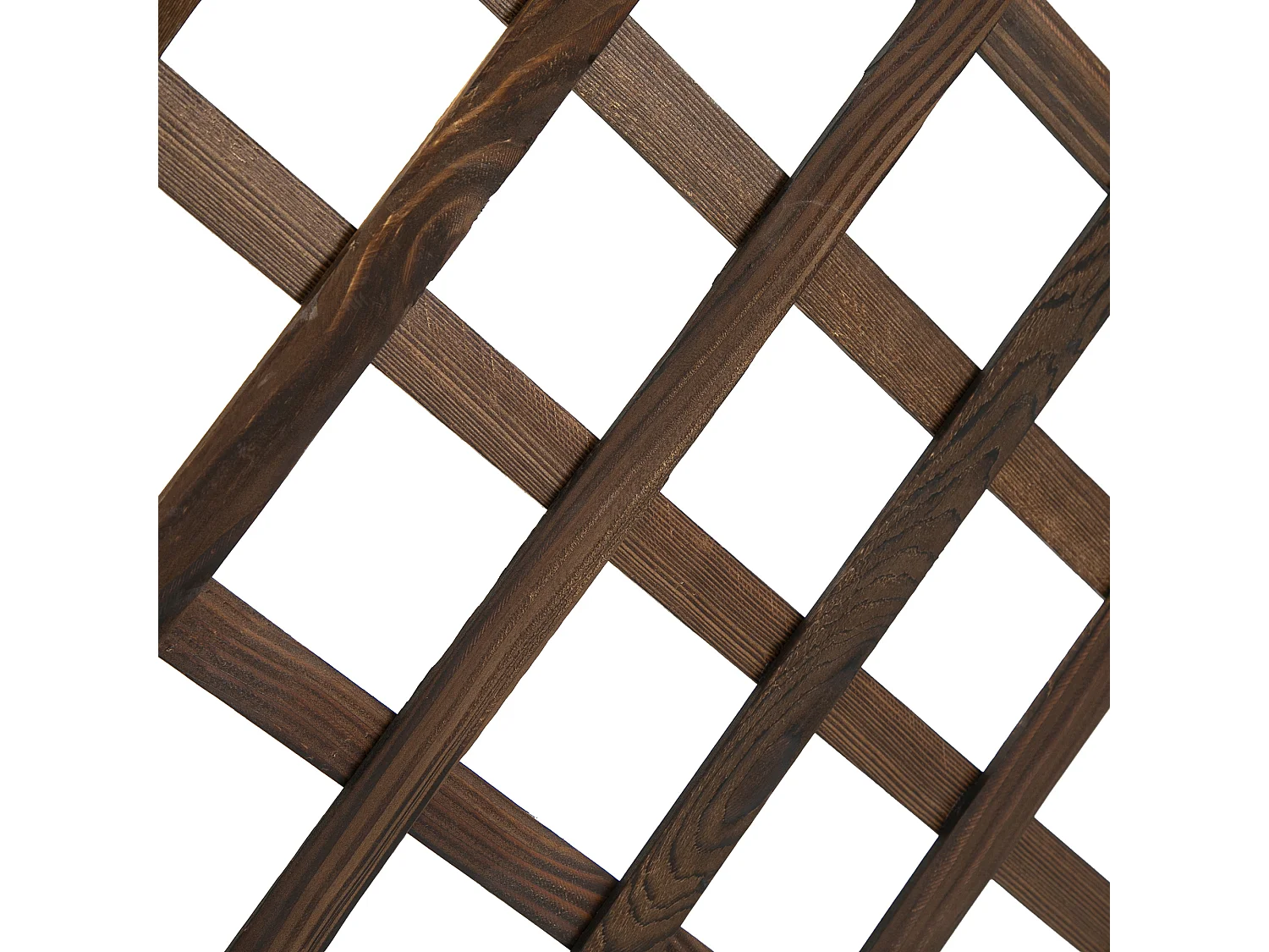 Fioriera da esterno con spalliera a griglia e vaso in legno