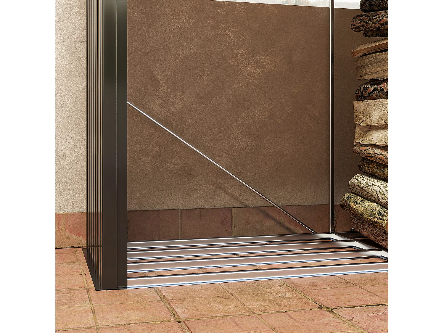 Legnaia base rialzata e tetto inclinato 240x 86x160cm nero