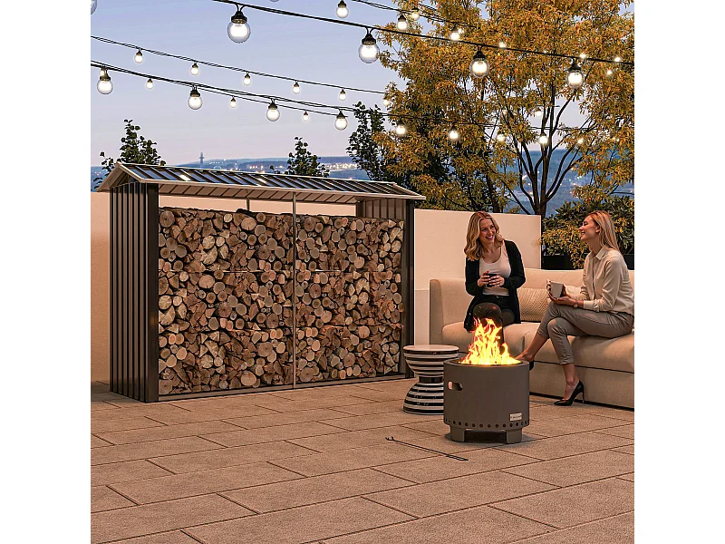 Legnaia base rialzata e tetto inclinato 240x 86x160cm nero