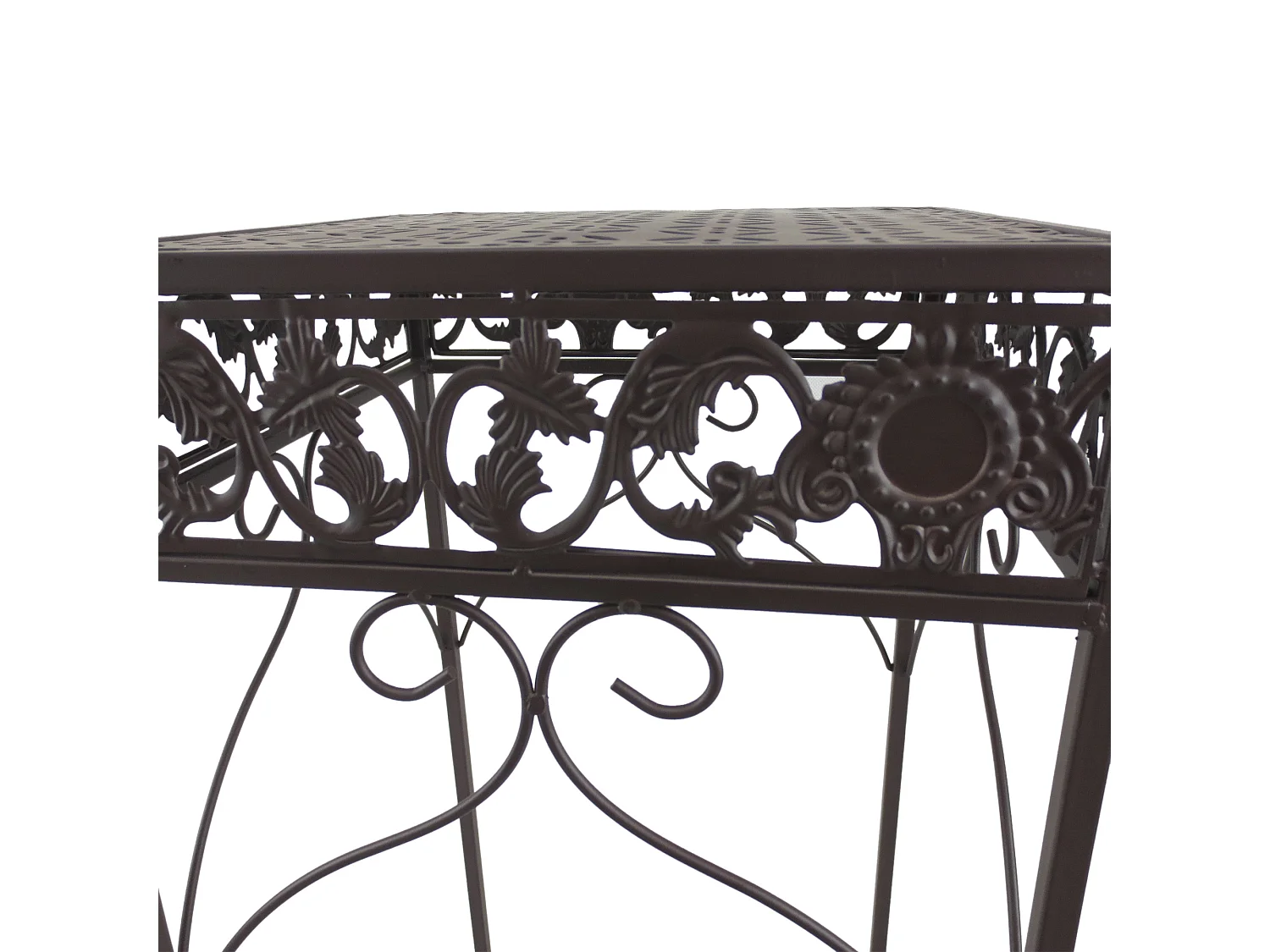 Set di 3 pezzi sgabelli supporto per piante classico in ferro marrone