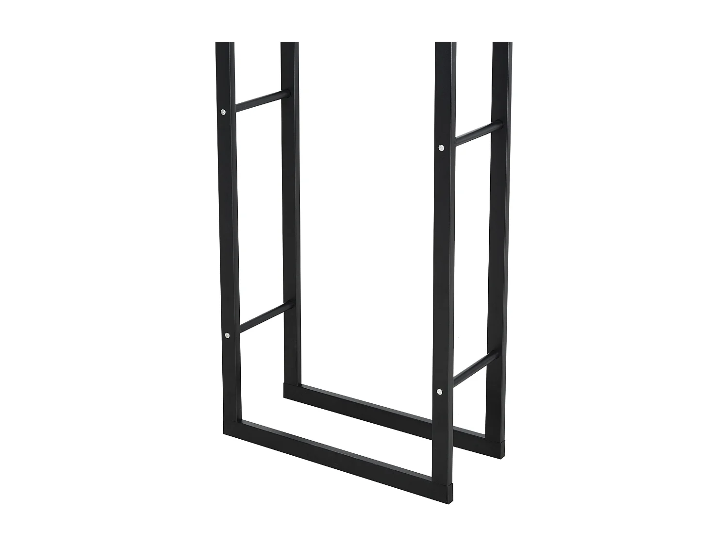 Porta legna verticale in metallo nero da interni e esterni 40x25x150cm