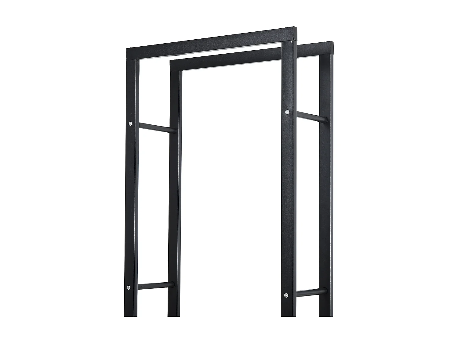 Porta legna verticale in metallo nero da interni e esterni 40x25x150cm