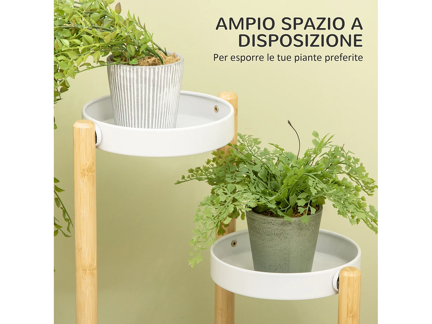 Scaffale porta piante da interno ed esterno a 4 livelli bianco