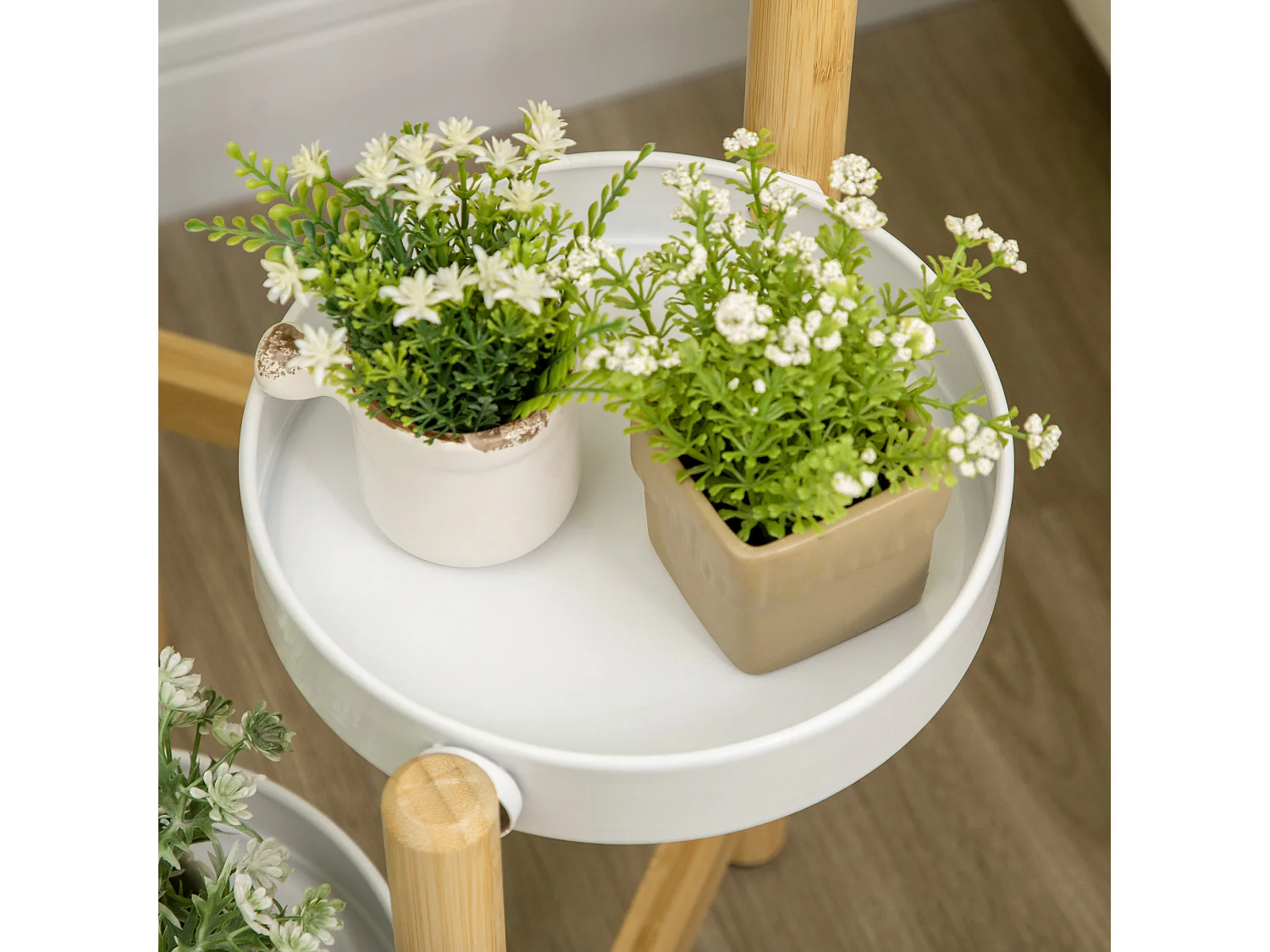 Scaffale porta piante da interno ed esterno a 4 livelli bianco