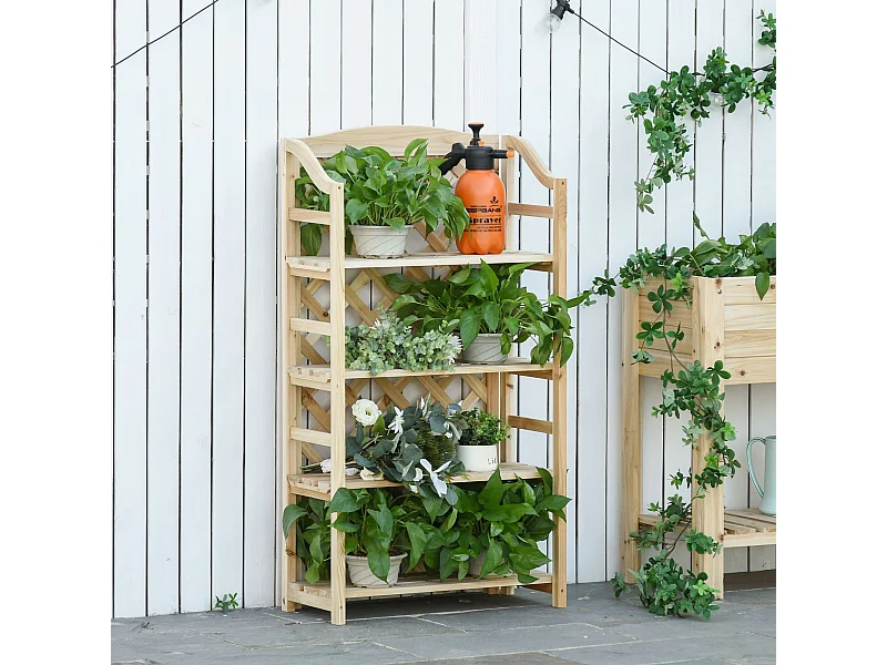 Scaffale portapiante pieghevole con mensole regolabili