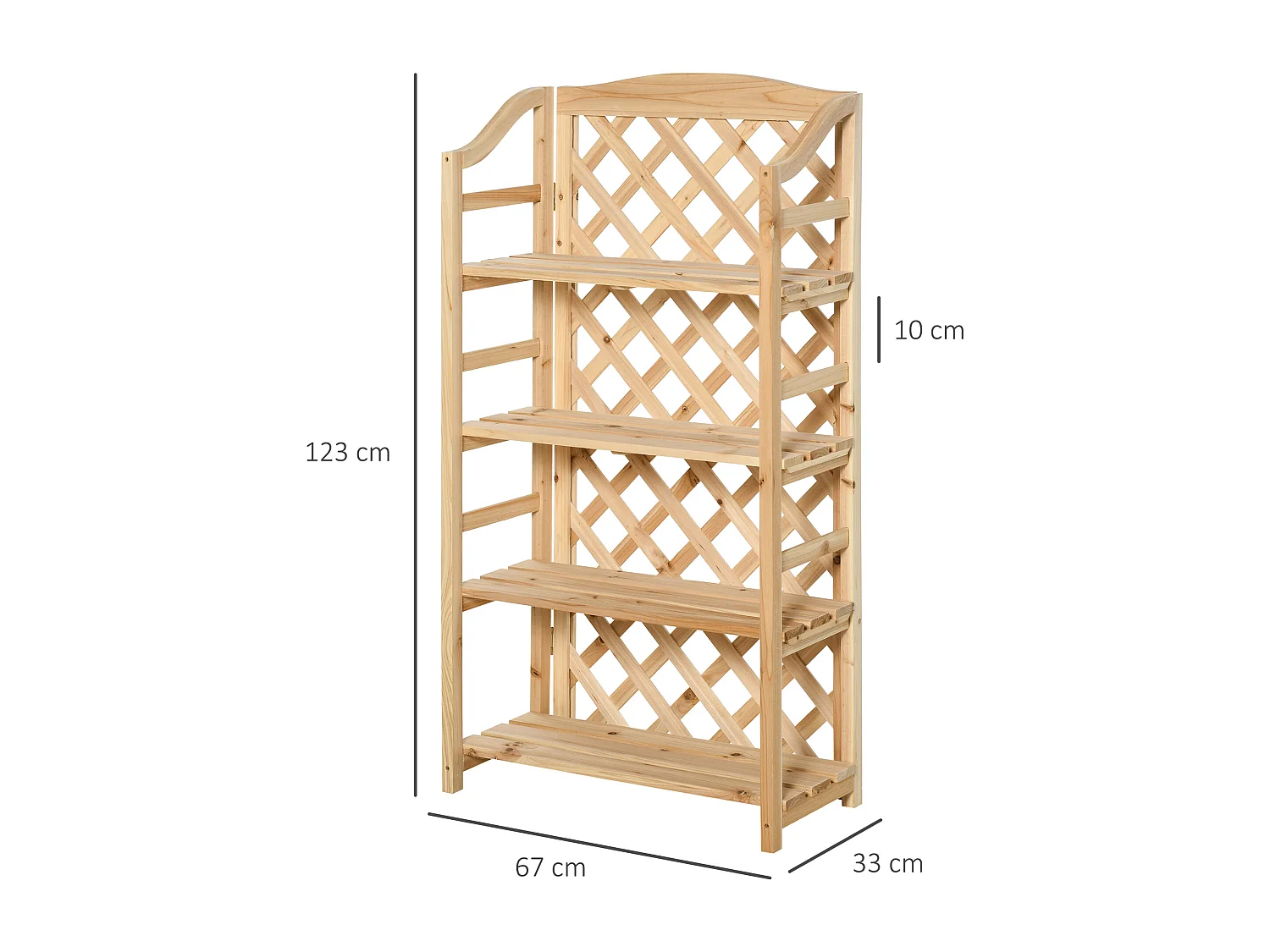 Scaffale portapiante pieghevole con mensole regolabili