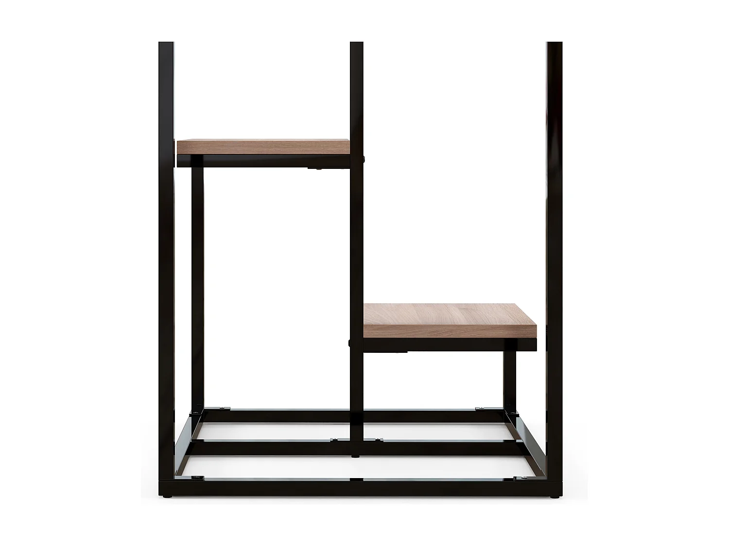 Scaffale per piante 4 livelli in acciaio e legno marrone nero