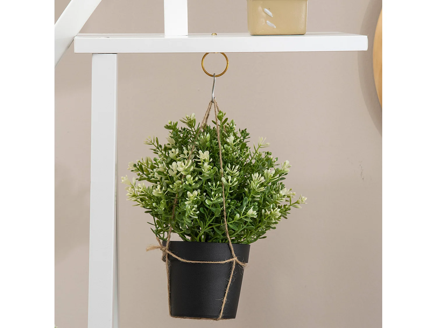 Portafiori 5 livelli a mezzaluna da interni ed esterni bianco