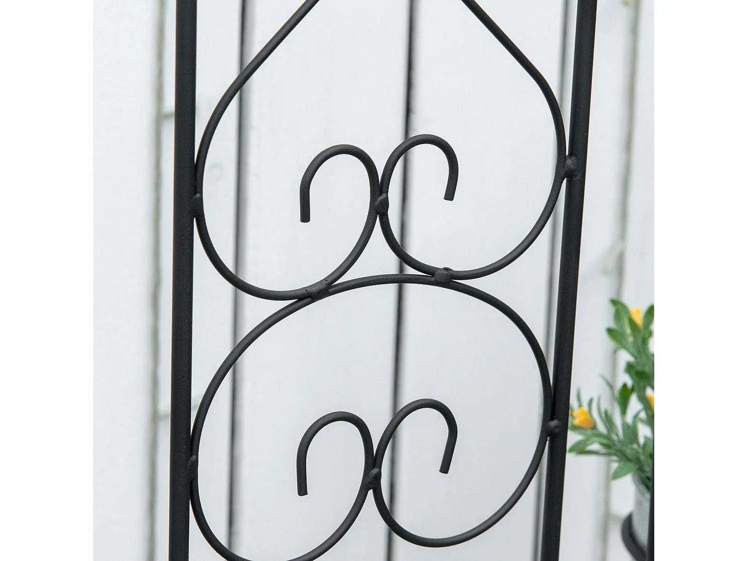 Portapiante verticale pieghevole 5 vasi da esterno in metallo