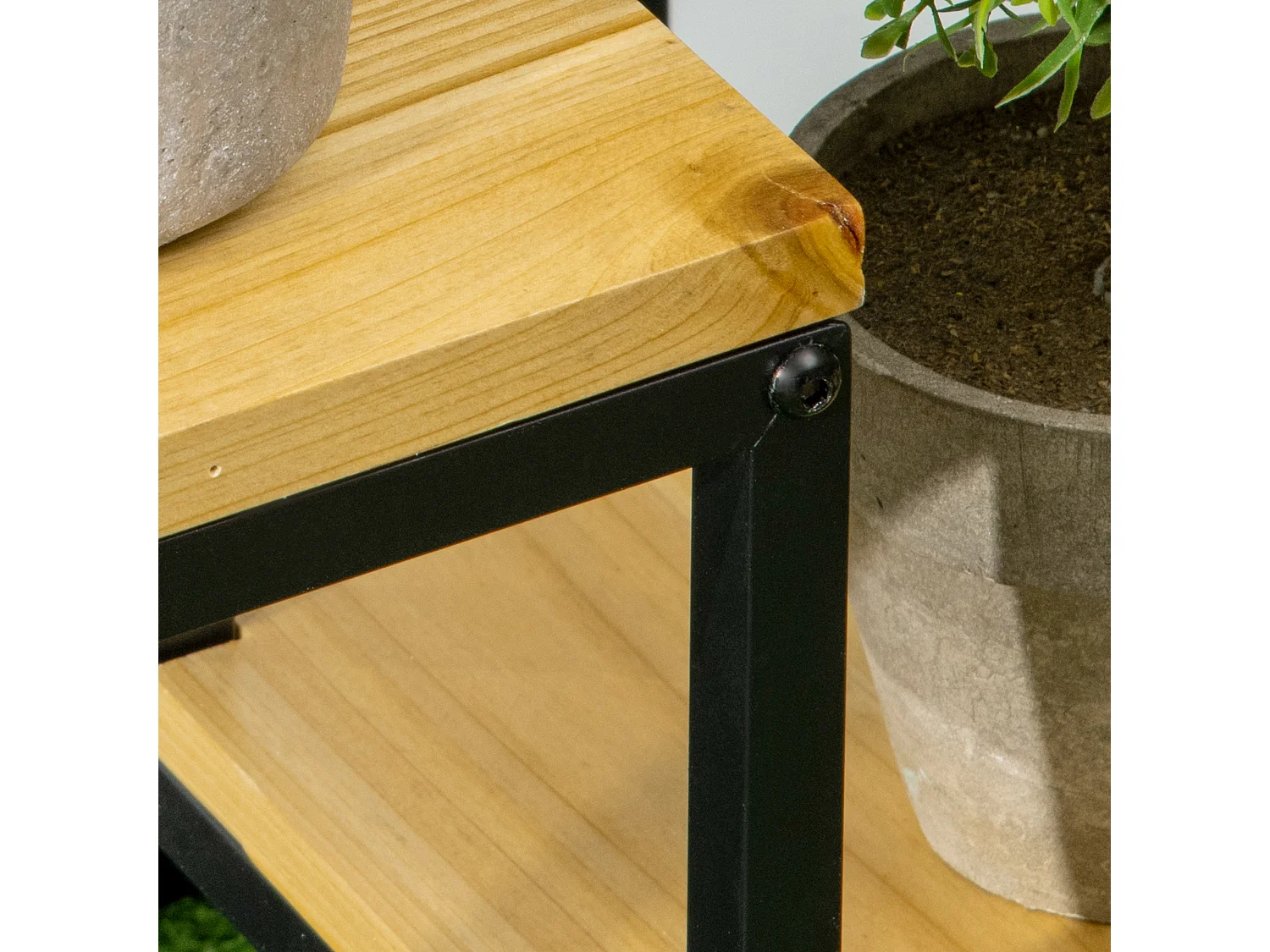 Scaffale per piante 4 livelli da interno ed esterno metallo e legno