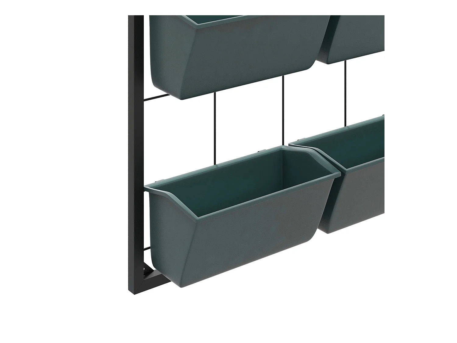 Orto verticale 3 livelli con 6 vasi in acciaio e plastica verde scuro