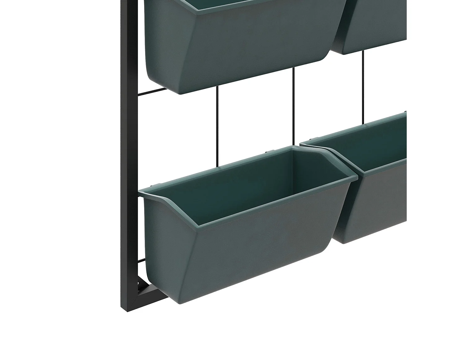 Orto verticale 3 livelli con 6 vasi in acciaio e plastica verde scuro