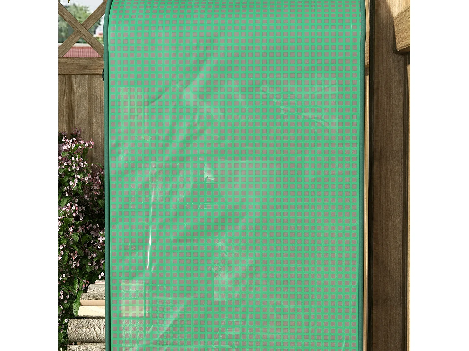 Serra da giardino a 4 ripiani in metallo e pe verde scuro