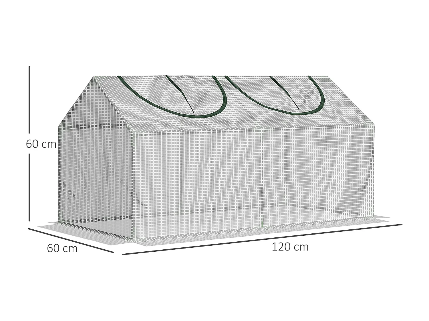 Mini serra 2 finestre avvolgibili copertura pe 119x60x60cm