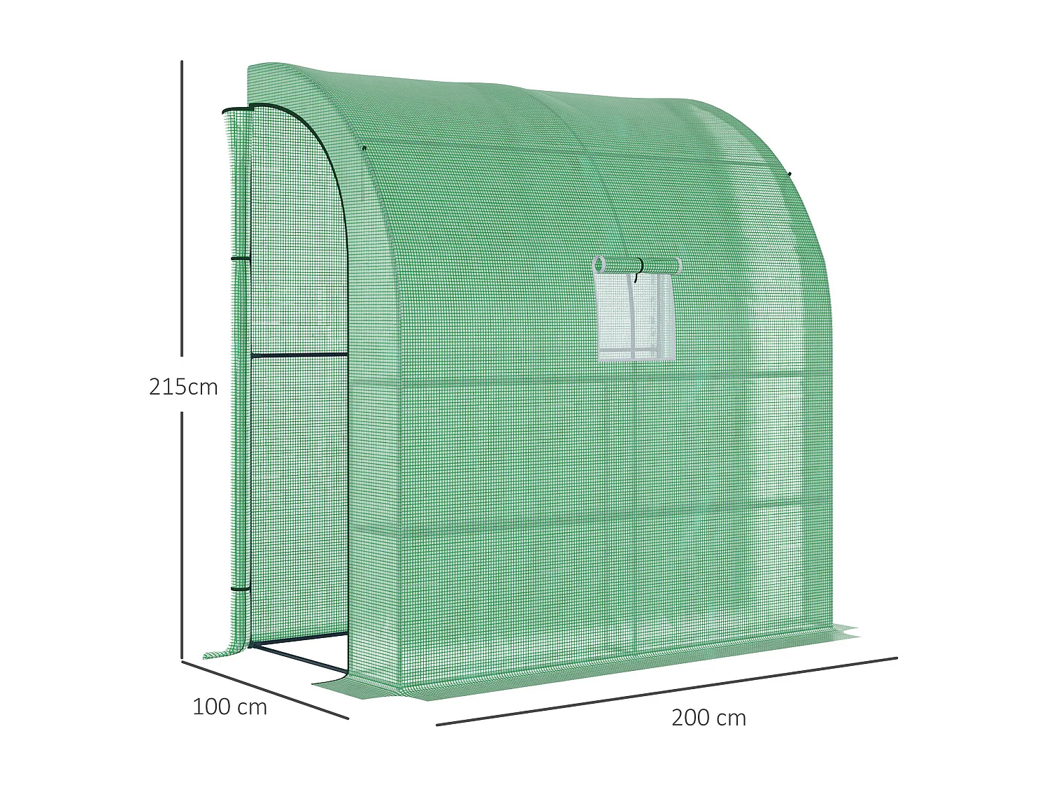 Serra da parete con 2 ripiani acciaio pe 200x100x215 cm verde
