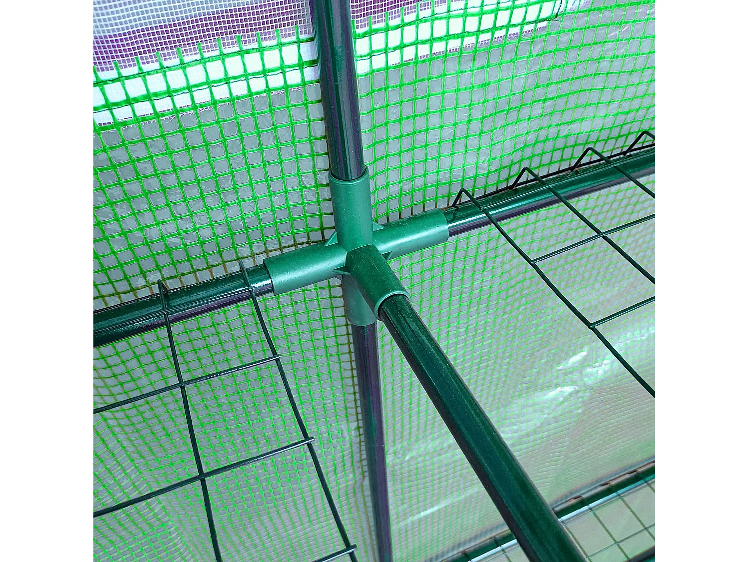 Serra da parete con 2 ripiani acciaio pe 200x100x215 cm verde