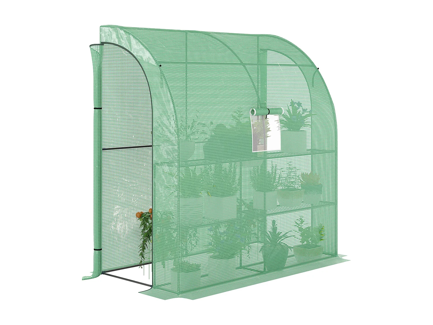 Serra da parete con 2 ripiani acciaio pe 200x100x215 cm verde