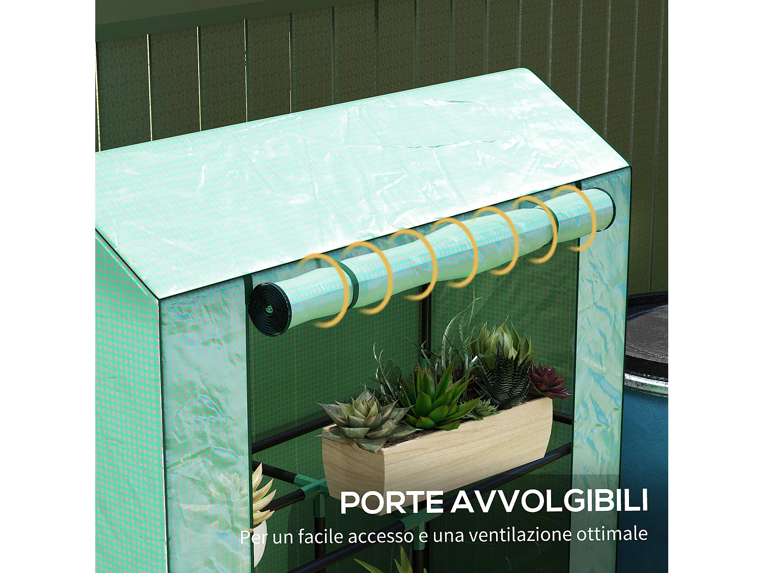 Serra da giardino con ripiani e copertura in pe 100x40x150 cm verde