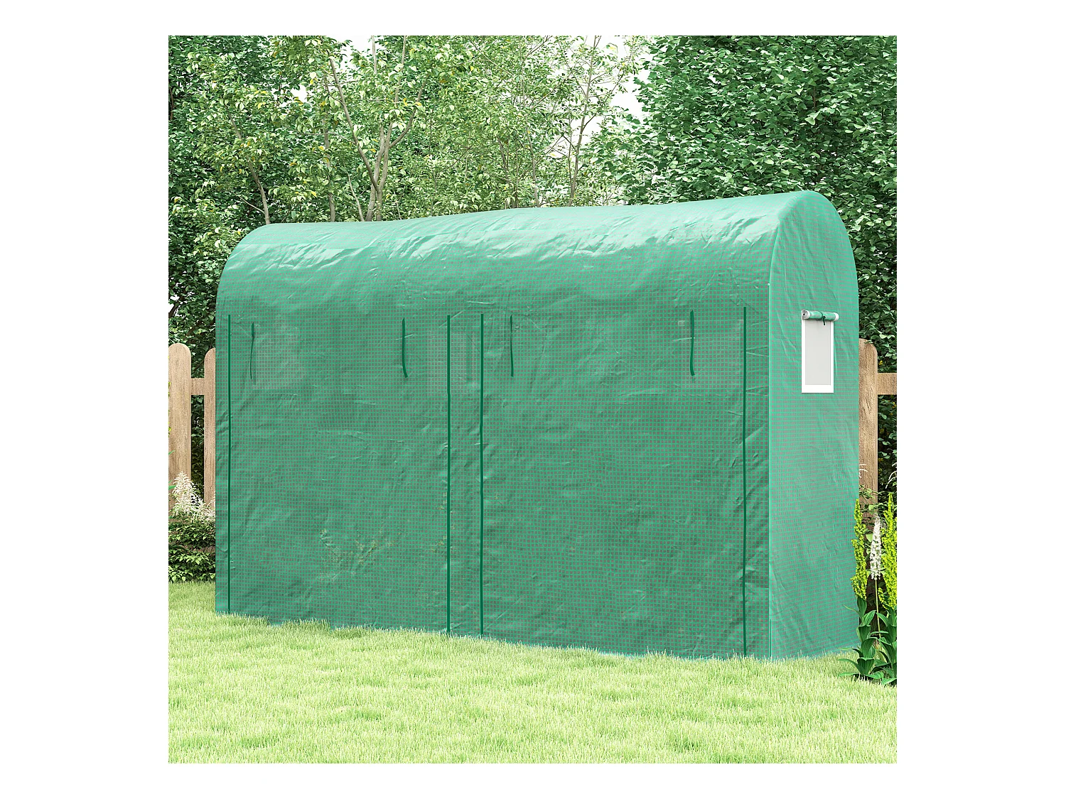 Serra a tunnel 2 porte avvolgibili 4 finestre in pe e acciaio 3x1x2 m