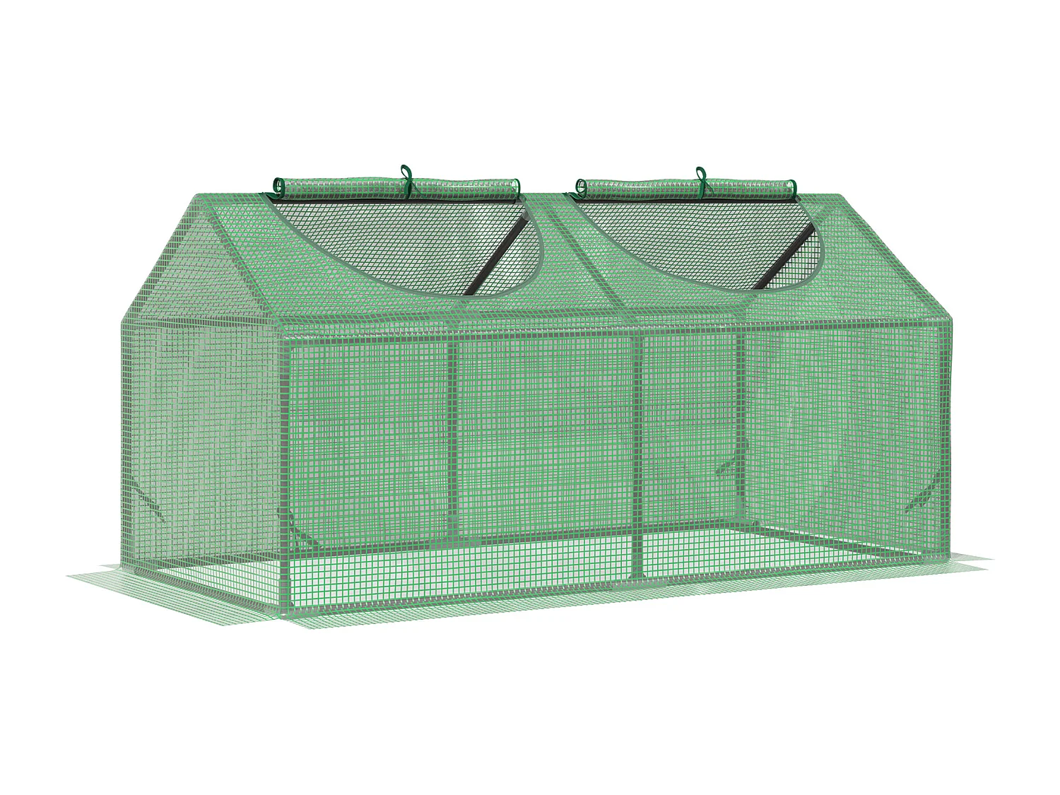 Mini serra per orto con copertura in pe verde 120x60x60cm
